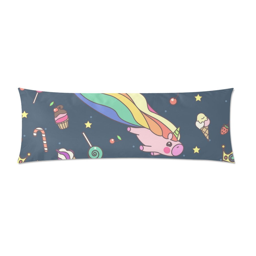 MKHERT Cute Colorful Unicorns Body Pillow Pillowcase Pillow Protector