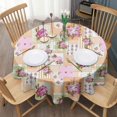 thumbnail image 3 of Pioneer Flower Floral Print Pattern Round Tablecloth 60"x60",Wrinkle Wipeable Table Cloth for Kitchen Dining Room Picnic Patio Party, 3 of 6