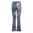 thumbnail image 4 of Azrian Women Flare Jeans Elastic Waist Stretch Buttons Printing Thin Stretch Skinny Pants Trousers, 4 of 5