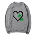 thumbnail image 7 of Cadancy Funny St Patricks Day Shirt Women Heart Irish Shamrock Print Long Sleeve Oversized Sweatshirts Crewneck Pullover Casual Holiday Tops, 7 of 7