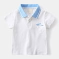 thumbnail image 2 of YDFCWXW Baby & Toddler Boy Short Sleeve Polo Shirt - Cotton Soft Tee (White, 2-3 Years), 2 of 7