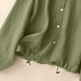 thumbnail image 4 of Edvintorg Womens Jacket Cotton and Linen Long Sleeve Casual Coat Lightweight Hooded Button Down Outerwear with Pocket Clothes for Women Army Green S, 4 of 9