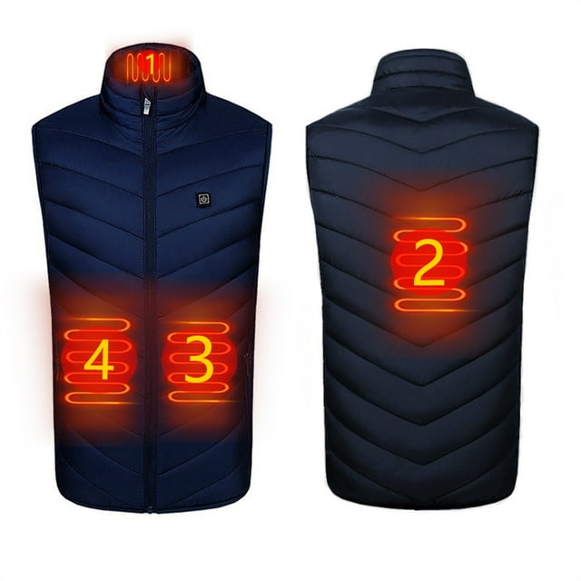 Xihbxyly Abrigo Calefactor, Tecnología de Fibra de Carbono, Tres Modos de Temperatura, Tejido Cómodo y Resistente Al Viento, Ideal para Exteriores En Invierno, Alimentación Por Usb, Lavable a Máquina