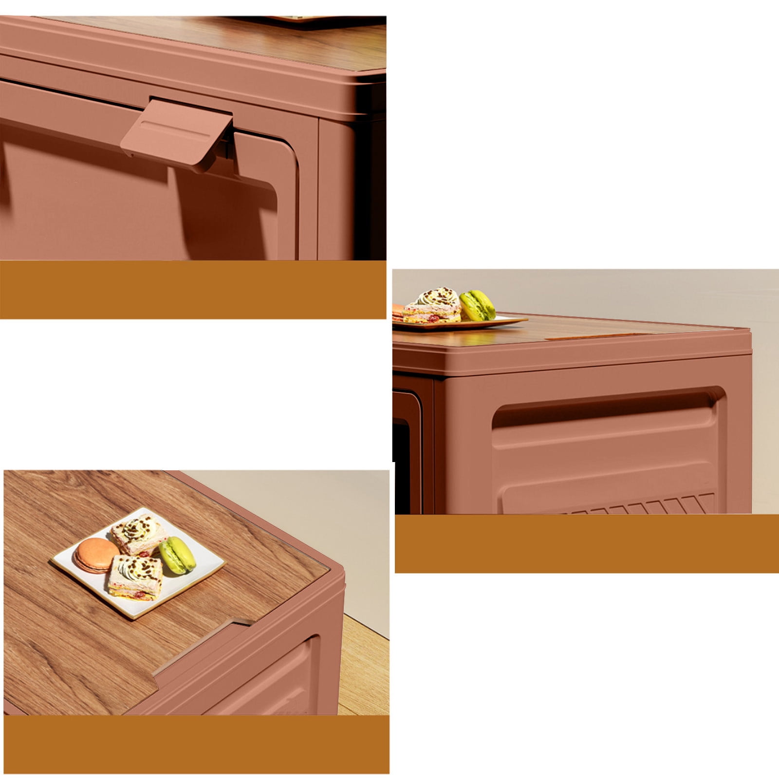 15.75x11.42x9.06 Inch Outdoor Camping Storage Box Foldable Side Door Plastic Container for Car Trunk Organization