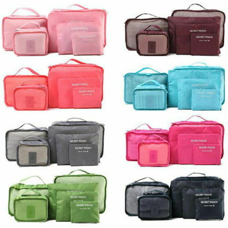 6pcs Travel Organizer Bag Clothes Pouch Portable Storage Case Luggage