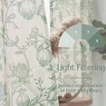 thumbnail image 5 of CURTAINKING Linen Curtains Floral Curtains for Living Room 96 Inch Long Green French Curtains Back Tab Light Filtering Toile Print Farmhouse Bedroom Curtains Window Curtain Set 2 Panels, 5 of 10