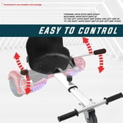 Universal Hoverboard Seat Attachment Adjustable Go Kart Hoverkart Hovercart for Hoverboard (White)