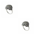 thumbnail image 2 of Jumpingount Anillo de erizo con diamantes de imitación para mujer, regalos de boda, fiesta de cumpleaños, anillo de joyería de animales plata 9 2piezas, 2 of 6