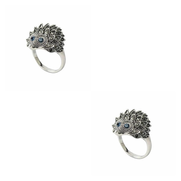 Minnieouse Anillo de erizo con diamantes de imitación para mujer, regalos de boda, fiesta de cumpleaños, anillo de joyería de animales Type1 NO1