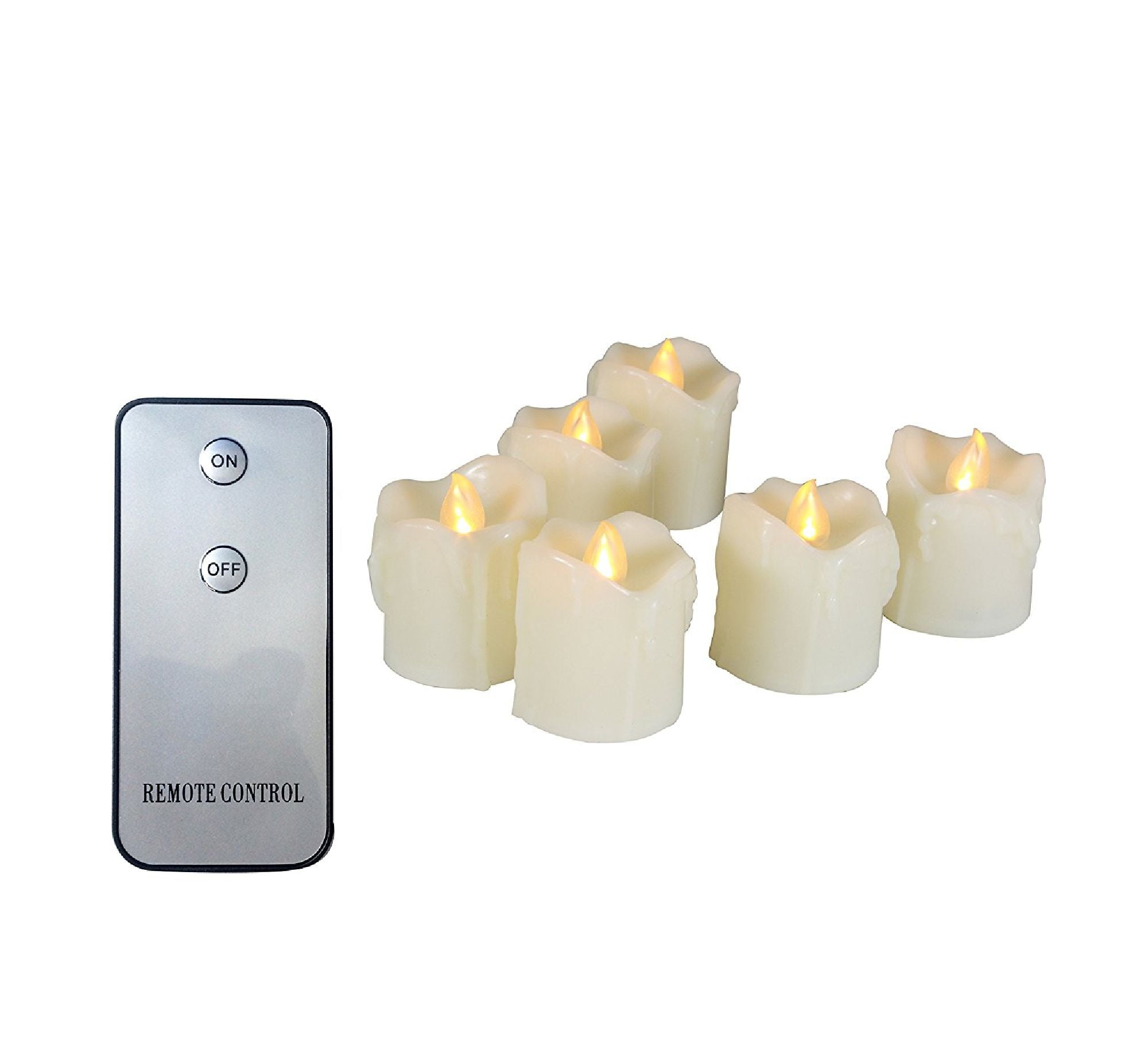 Flameless LED Battery Operated Votive Candles with Timer 6-Pack Long Lasting 