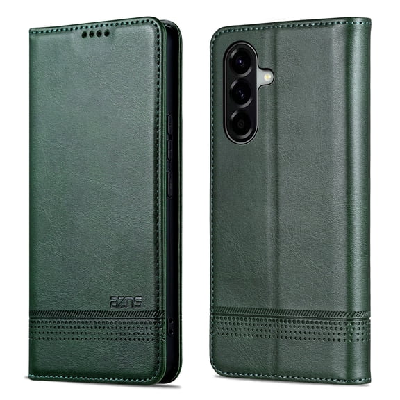 ELEHOLD For Samsung Galaxy A17 5G Flip Wallet Case with Card Slot, Soft PU Leather Kickstand Shockproof Protective Cover, Darkgreen