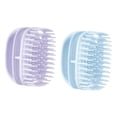 thumbnail image 4 of Zentra Compact Shampoo Brush for All Hair Types Deep Cleaning Rubber Massager Ergonomic Purple and Blue, 4 of 10