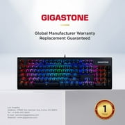 Gigastone GK-12 Mechanical Keyboard, Tactile Brown Switch, RGB LED Rainbow Backlit Gaming Keyboard, Precise Tactile Feedback, Full Anti-Ghosting, Full Size 104 Keys, Black