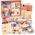 thumbnail image 1 of Draupnir Aesthetic Scrapbook Kit(348pcs), Bullet Junk Journal Kit with Journaling/Scrapbooking Supplies, Stationery,A6 Grid Notebook with Graph Ruled Pages DIY Scrapbook Gift for Teen Girl Kid(Sunset), 1 of 6