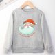 thumbnail image 1 of Sudadera con capucha de manga larga y cuello redondo para niños y niñas, ropa navideña con dibujos animados de Papá Noel, color rojo, para festivales, hogar y Navidad, 1 of 5