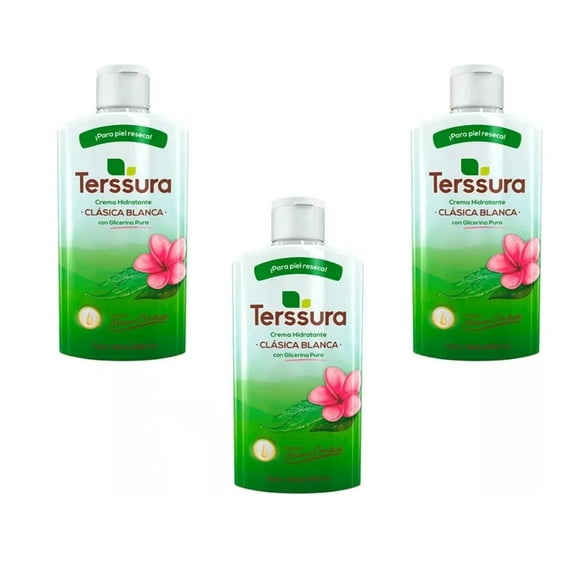 Crema Hidratante Terssura Clásica Blanca con Glicerina Pura, 240 ml. 3 pzas