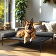 thumbnail image 4 of Veehoo Elevated Dog Bed with L-Shaped Removable Bolster, Black Dog Cot with Teslin Mesh, X-Large, 4 of 7