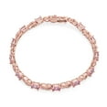 thumbnail image 2 of Bling Jewelry Womens Morganite Infinity CZ Tennis Bracelet 9 CTW Pink Oval CZ Romantic Love Knot Milgrain, 2 of 5