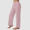 thumbnail image 4 of Mepaouo Women's Wide Leg Striped Pants Casual Drawstring Elastic Low Rise Pajama Pants(Pink,L), 4 of 7