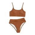 thumbnail image 7 of Swim Suits for Women 2025,Retro High Waisted Bikini Set Racerback Two Piece Swimsuit Tummy Control Bathing Suit for Beach Resort,Tankini Swimsuits for Women,L,Coffee, 7 of 7