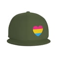 thumbnail image 2 of ZICANCN Pansexual Pride Love Heart Baseball Caps, Trucker Hats for Men And Women, Adjustable Breathable Flat Caps, Moss Green, 2 of 8