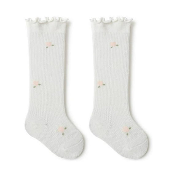 Esaierr Baby Girls Cotton Rich Knee-High Socks, Unisex Toddler Infant Kids Cottoninfant Non Skid Tube Socks Spring Summer Socks for 1M-3Y