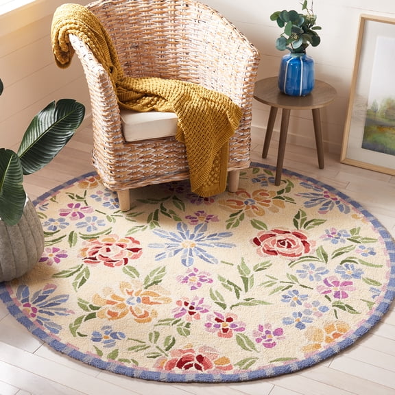 Safavieh Chelsea Endika Floral Area Rug, Ivory, 5'6" x 5'6" Round