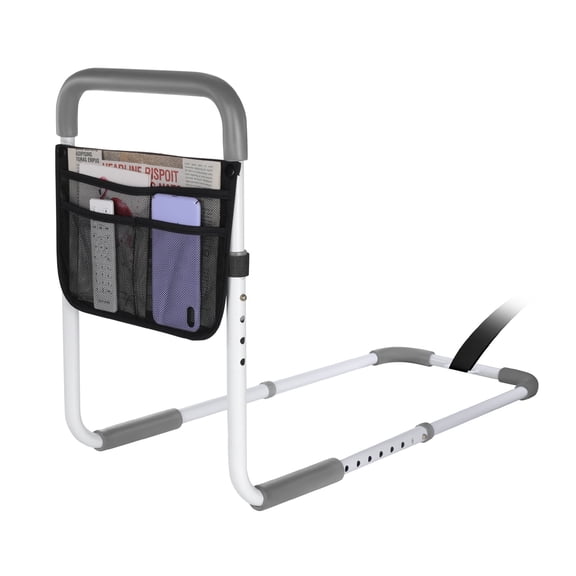 Bed Rails for Elderly Adults Safety - Adjustable Bed Assist Rail for Seniors - Medical Bed Safety Rail Handle Support Bar Bed Guard Rails with Storage Bag & Fixing Strap, Fit King Queen Full Twin Bed
