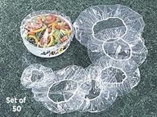 Fitted Bowl Covers Translucent For Storage Travel Foil or Saran Wrap 50 Pieces