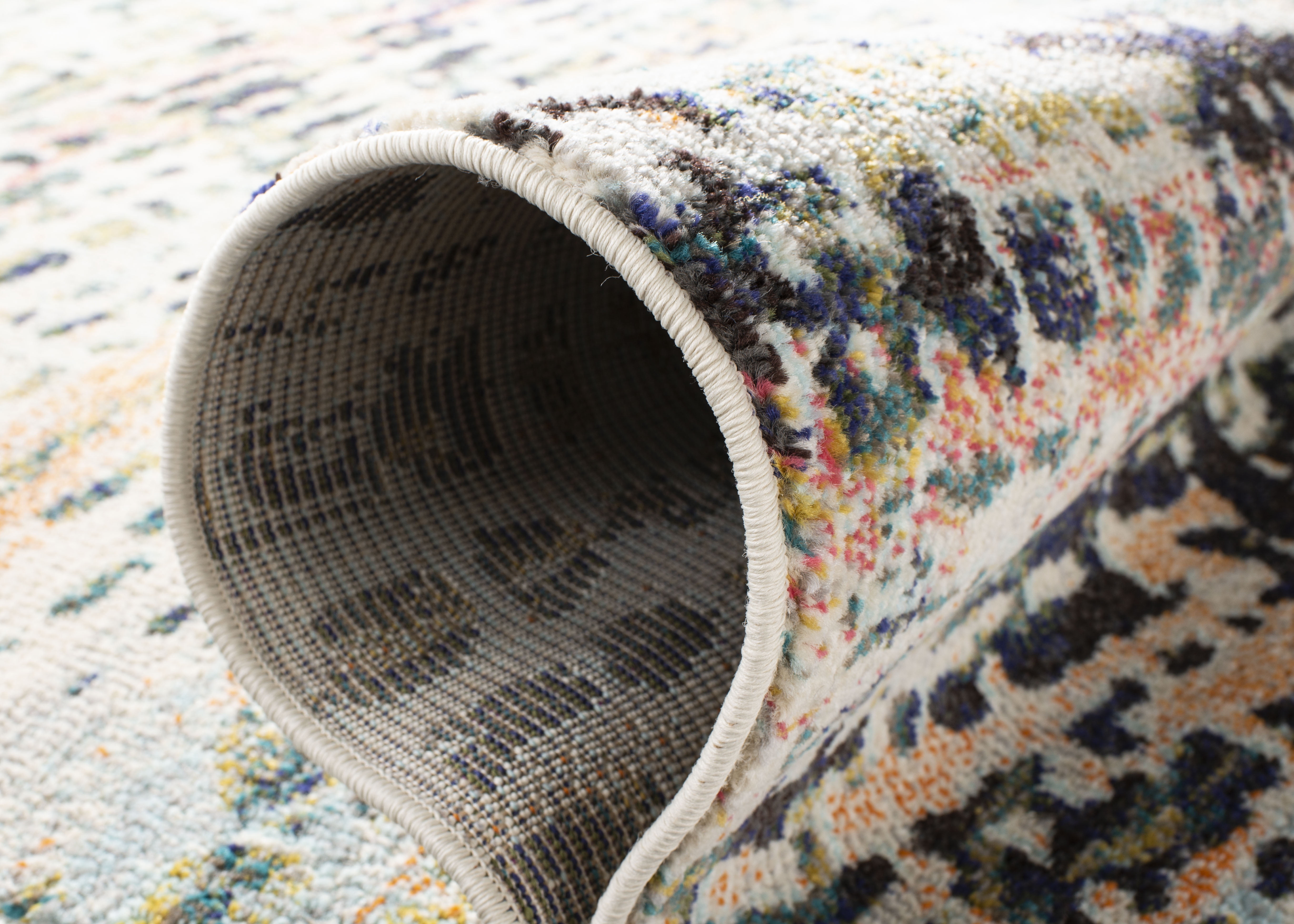 SAFAVIEH Madison Xanthia Vintage Abstract Area Rug, Beige/Navy, 12' x 15'