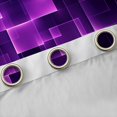 thumbnail image 4 of Manfei Glowing Plaid Blackout Curtains, Geometric Checkered Curtains Pack of 2 (42x84 Each), Purple and Black, 4 of 6