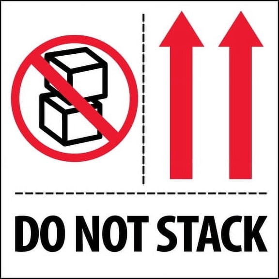 4 x 4" "Do Not Stack" Labels 500/Roll