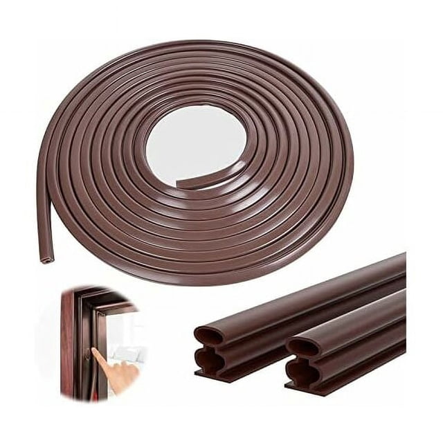 Sello de goma adhesivo para puerta y ventana de 10 m x 15 mm, kit de aislamiento acústico para puerta de garaje con sello anticolisión, sello de puerta de entrada impermeabilizante, para sellado de