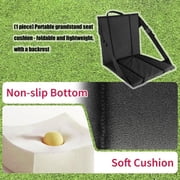 Outdoor Seat Cushion with Backrest Foldable Waterproofs PU1eatherComfort Support for Stadium Use