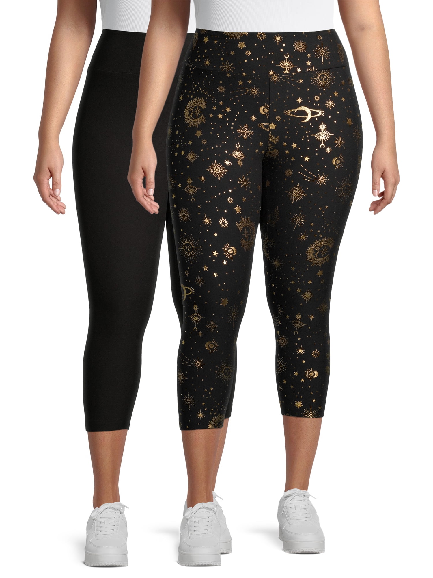 Size Printed Capri Leggings 