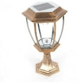 thumbnail image 6 of Fetcoi LED Solar Outdoor Pillar Lamp 5W Vintage Wall Mounted Light Waterproof Lantern lamp for Fence Deck Patio Garden (2Pcs Bronze), 6 of 7