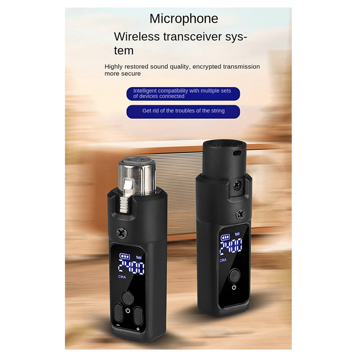 2 Set New 2.4G XLR Adapter System Wireless Microphone Transmitter Receiver for Dynamic Microphone Guitar Audio Mixer