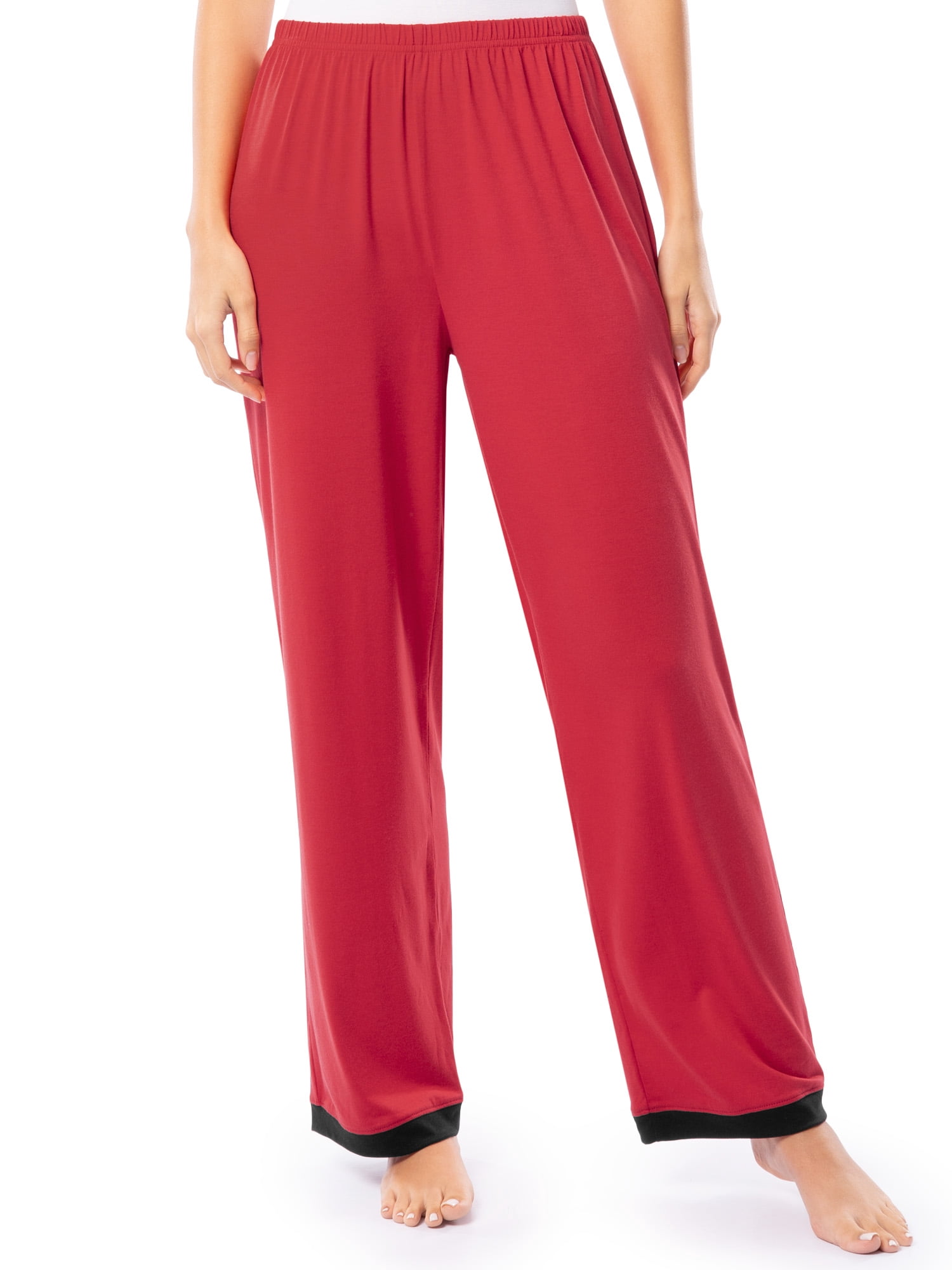 Fruit of the Loom Women's Soft & Breathable V-Neck Short Sleeve Top & Pajama Pant Set, Sizes S-4X