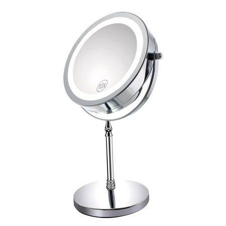 Max Bright Sunlight Dual Sided Vanity, Sunlight 10x Magnifying Led Lighted Vanity Mirror With Dimmer