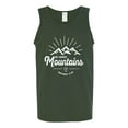 thumbnail image 2 of Matthew 17:20 He Moves Mountains | Mens Christian Graphic Tank Top, Forest Green, 2XL, 2 of 3