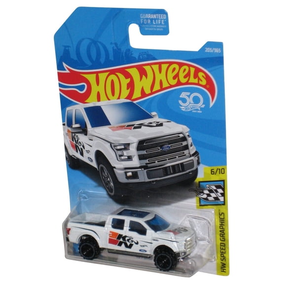 Hot Wheels HW Speed Graphics 6/10 (2017) White '15 Ford F-150 Toy Truck 203/365