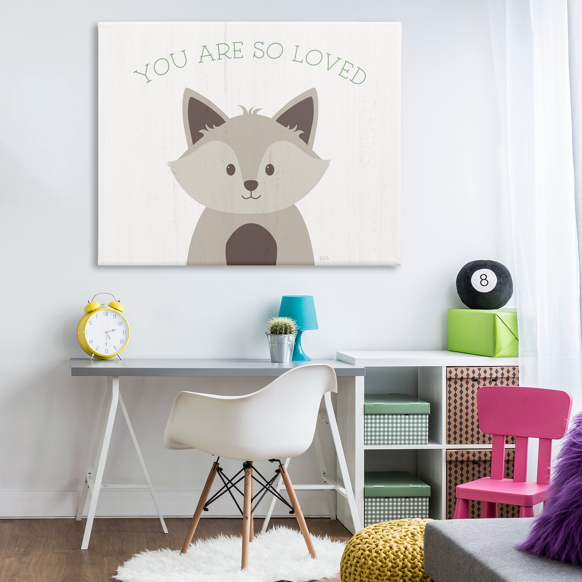 Stupell Industries So Loved Smiling Fox Animals Painting Wrapped Canvas Art Print Wall Art, 48 x 36