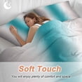 thumbnail image 4 of 3 Piece Turquoise Gray Ombre Duvet Cover Set Full Size,Microfiber Comforter/Quilt Cover with Corner Ties and 2 Pillowcases,Farmhouse Teal Gradient Modern Art All Season Bedding with Zipper Closure, 4 of 8