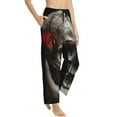 thumbnail image 6 of Salouo Realistic Rose Skull Print Women's Pajama Pants Casual Loose Sweatpants PJs Flowy Pants Drawstring Palazzo for Women Wide Leg Pants Lounge Pajama -X-Large, 6 of 8