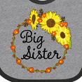 thumbnail image 4 of Inktastic Big Sister Sunflower Wreath Boys or Girls Baby Bib, 4 of 4