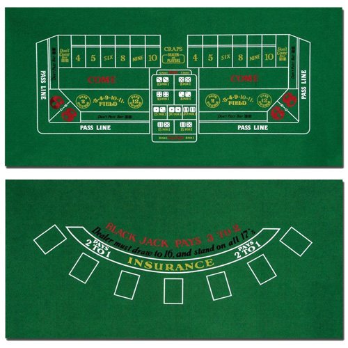Blackjack and Craps Table Felt, 72" x 36", BlackJack and Craps Table