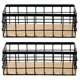thumbnail image 1 of 2X Estante de pared de hierro con tablero de madera Cesta de almacenamiento colgante Estantes varios Soporte de almacenamiento Estante grande, 1 of 5