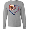 thumbnail image 3 of Inktastic Patriotic Butterfly Heart with Sunflower Long Sleeve T-Shirt, 3 of 5