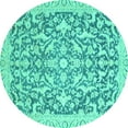 thumbnail image 1 of Ahgly Company Indoor Round Oriental Turquoise Blue Modern Area Rugs, 8' Round, 1 of 4