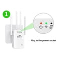 thumbnail image 5 of WiFi Extender Signal Booster for Home Long Range Wireless Internet Repeater with 4 Antennas Gigabit LAN Port Quick Setup Amplify Coverage up to 300m Stable Connection Universal, 5 of 8